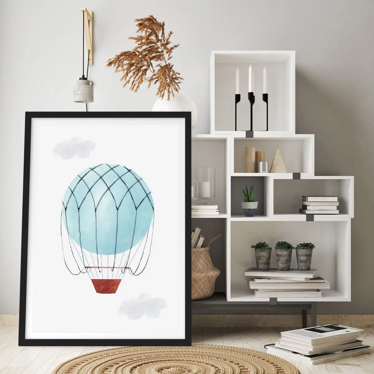 Poster in black frame - All in the Clouds - 30x40 cm