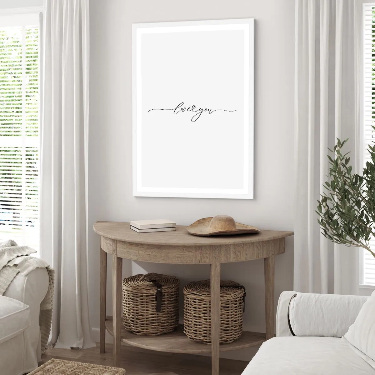 Poster in white frmae - Black on White - 70x100 cm