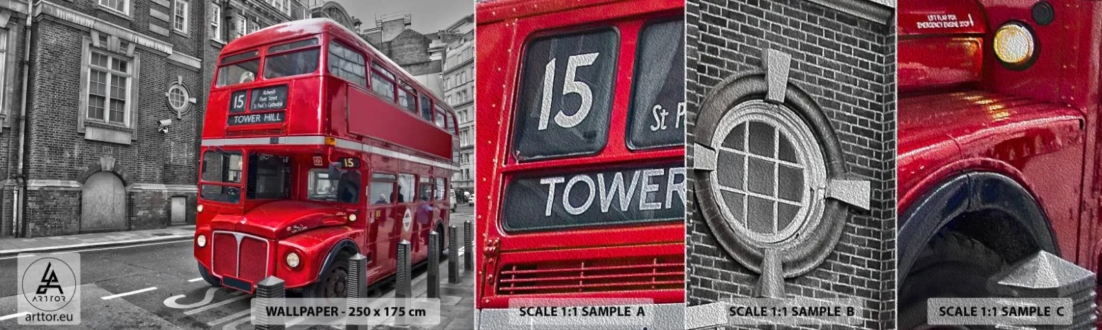 Photo Wallpaper Sample Premium Sand - Always the Same - City, London, Architecture - 100x30 cm