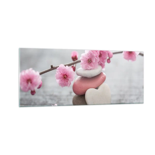 Glass picture - Bliss with Cherry Blossom - 100x40 cm