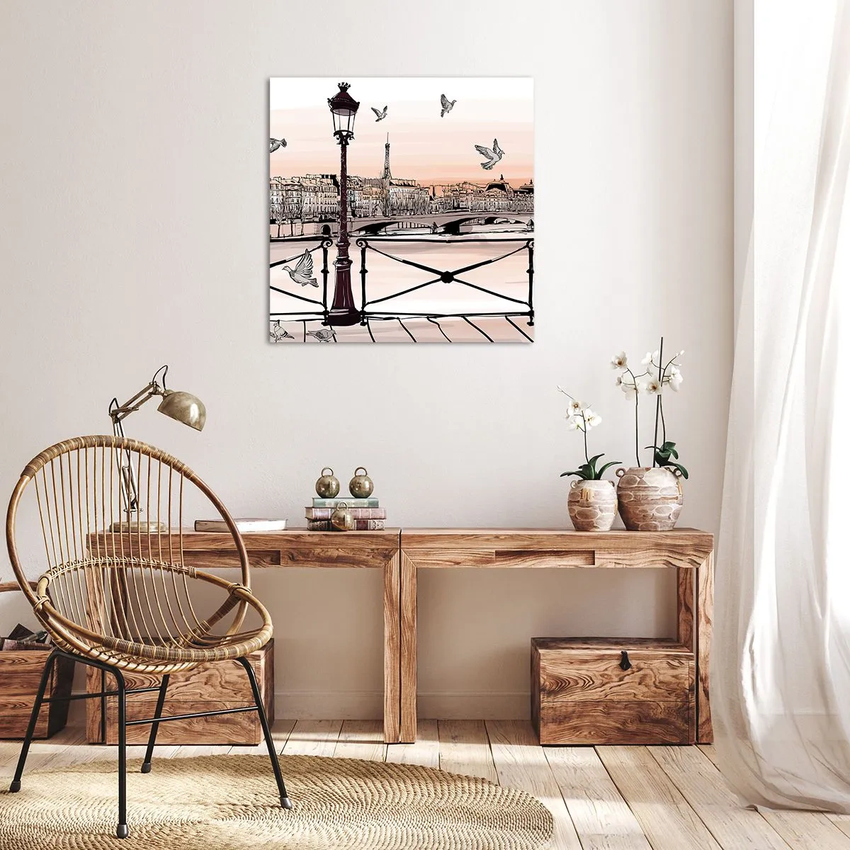 Canvas picture - Over the Roofs of Paris - 30x30 cm