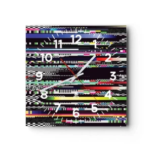 Wall clock - Clock on glass - Control Image of Reality - 30x30 cm