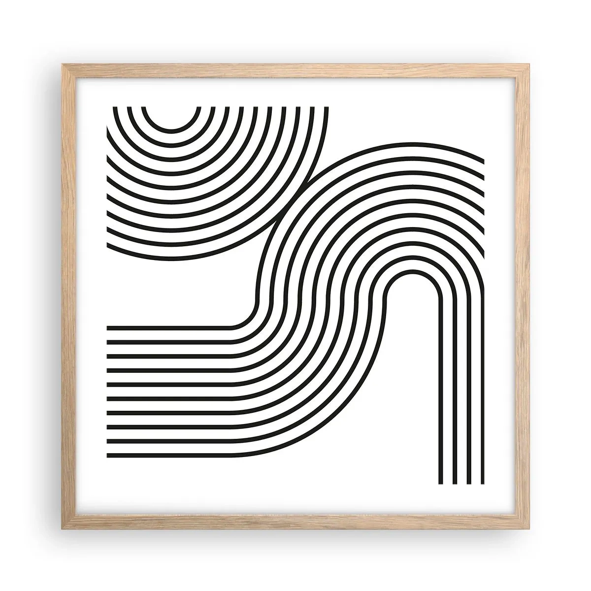 Poster in light oak frame - On the Curve - 50x50 cm