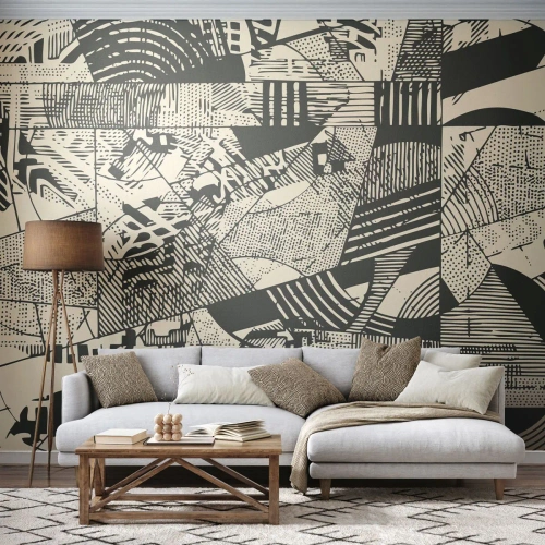 Self-Adhesive Photo Wallpaper Deluxe Sticker - Dynamics of Contemporaneity - Abstraction, Vintage, Graphics - 150x105 cm