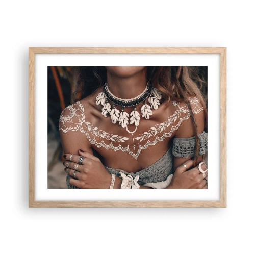 Poster in light oak frame - Talismans, Rituals of Womanhood - 50x40 cm