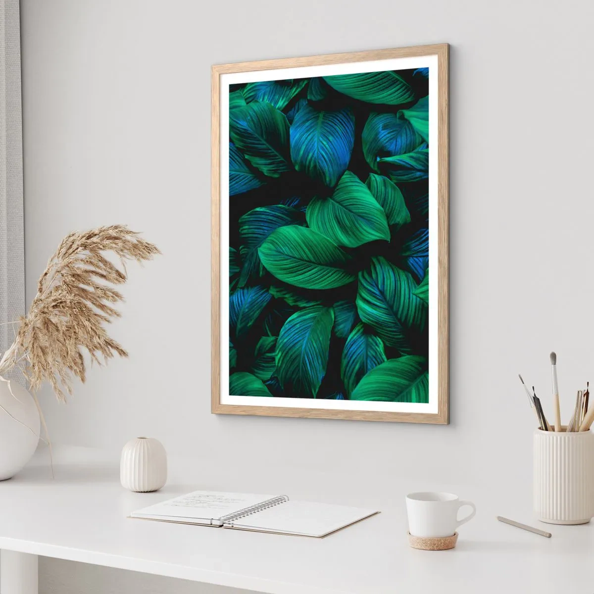 Poster in light oak frame - In a Green Crowd - 61x91 cm