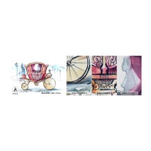 Photo Wallpaper Sample Premium Sand - For a Wedding or a Ball? - For children, Carriage, Trip - 100x30 cm