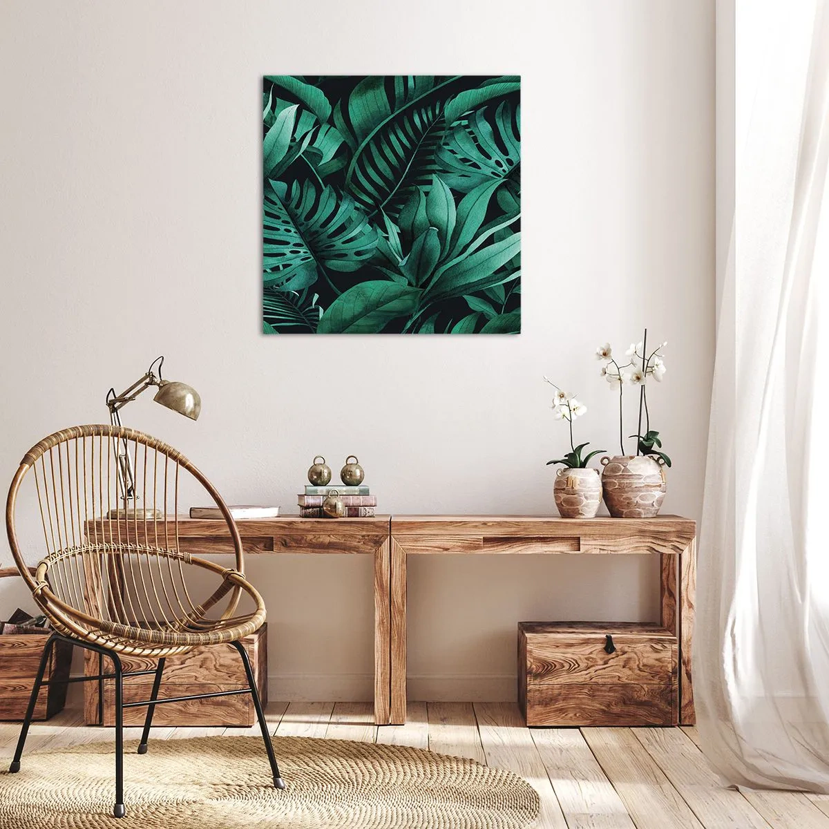 Canvas picture - Depth of Tropical Green - 30x30 cm