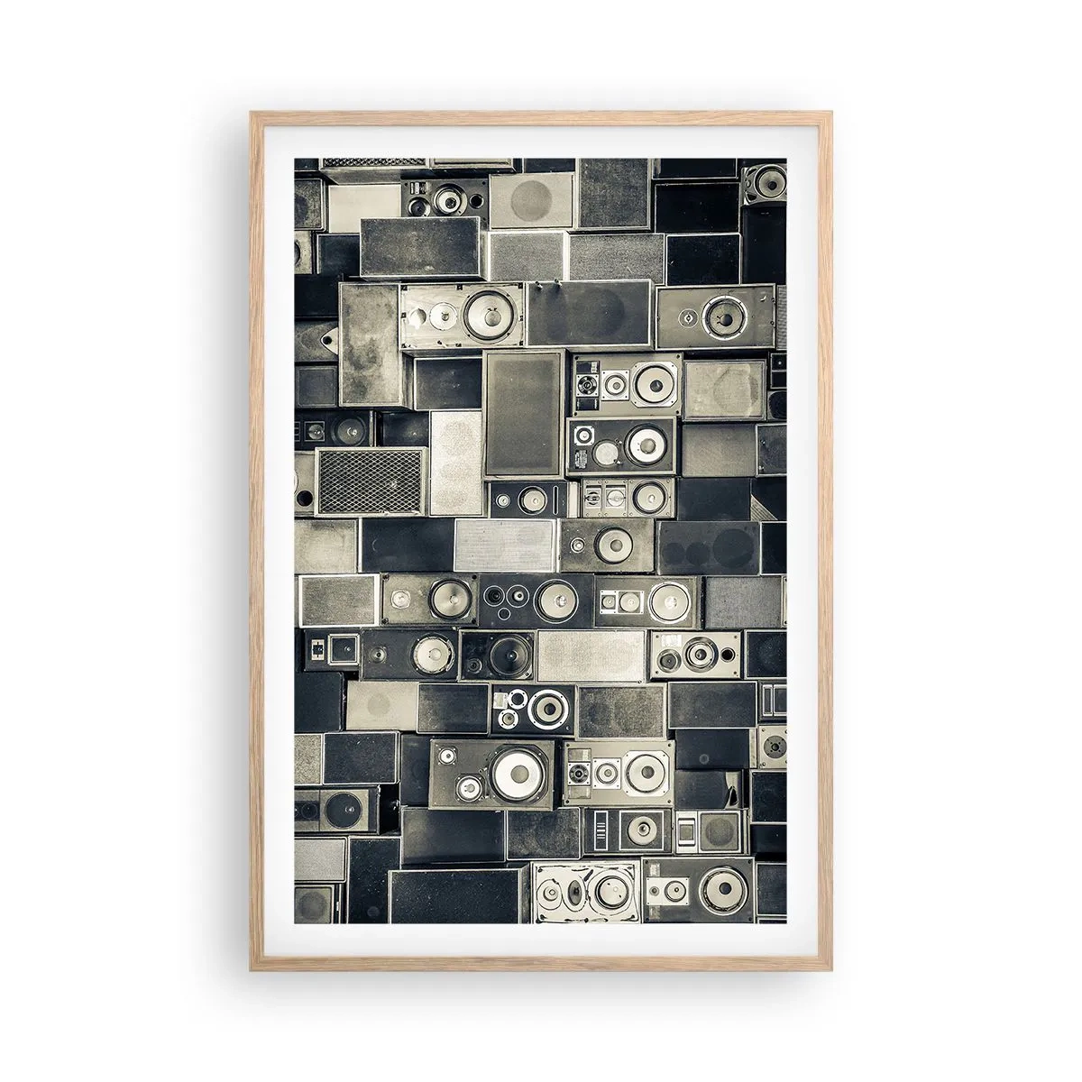 Poster in light oak frame - And Music Is Playing - 61x91 cm