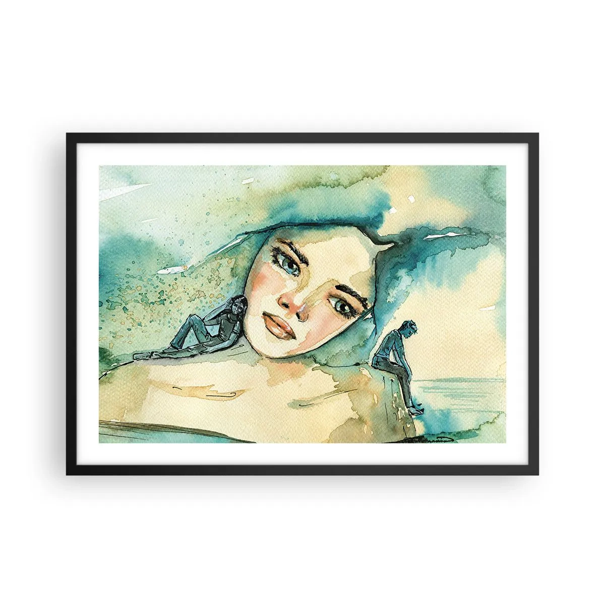 Poster in black frame - Am I Blue? - 70x50 cm