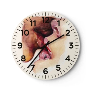 Wall clock - Clock on glass - Like Night and Day, Earth and Heaven - 30x30 cm