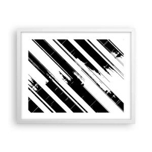 Poster in white frmae - Intensive and Dynamic Composition - 50x40 cm