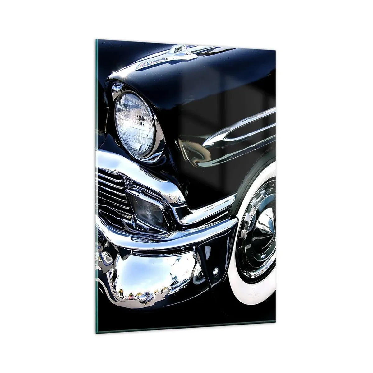 Glass picture - Classics in Silver, Black and White - 80x120 cm