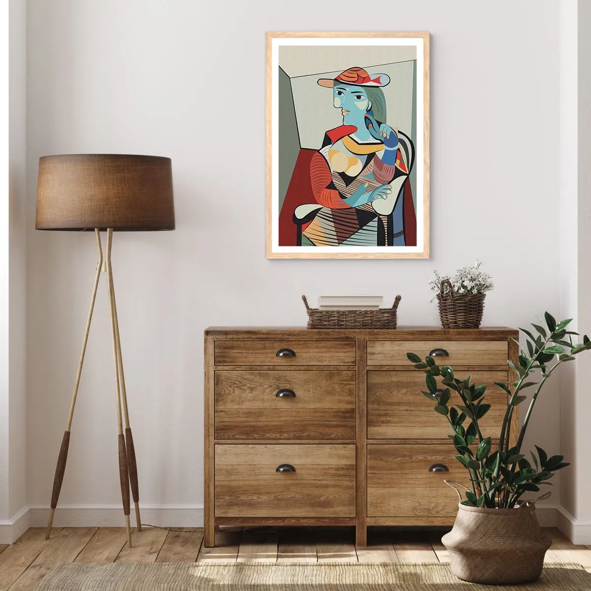Poster in light oak frame - Through the Eyes of Picasso - 70x100 cm