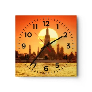 Wall clock - Clock on glass - Towards the Sun - 30x30 cm