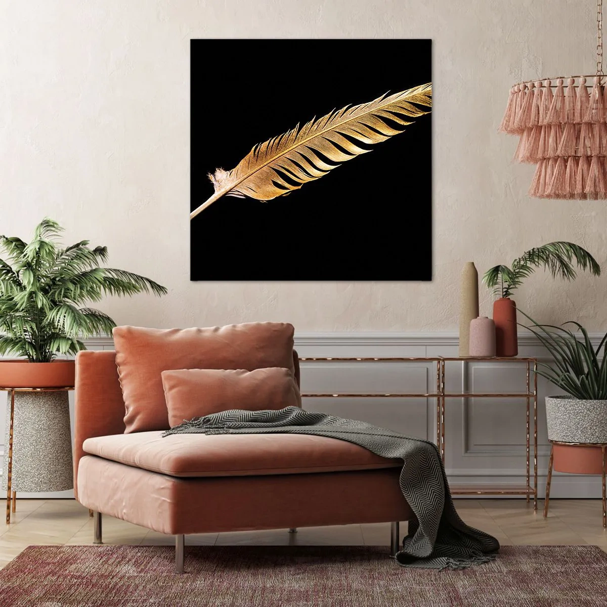 Canvas picture - High-Class Feather - 50x50 cm