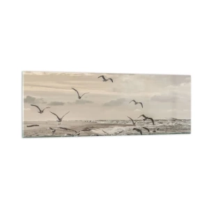Glass picture - Sound of the Sea, Singing of the Birds - 90x30 cm