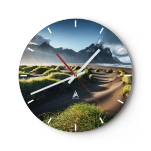 Wall clock - Clock on glass - Harmony of Elements - 40x40 cm