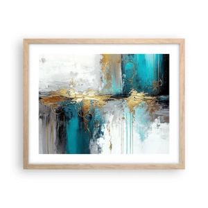 Poster in light oak frame - Everything Flows - 50x40 cm