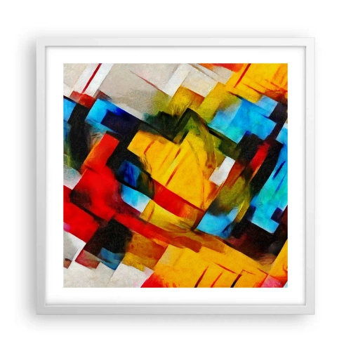 Poster in white frmae - Colourful Quilt - 50x50 cm