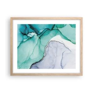 Poster in light oak frame - Study in Turquoise - 50x40 cm