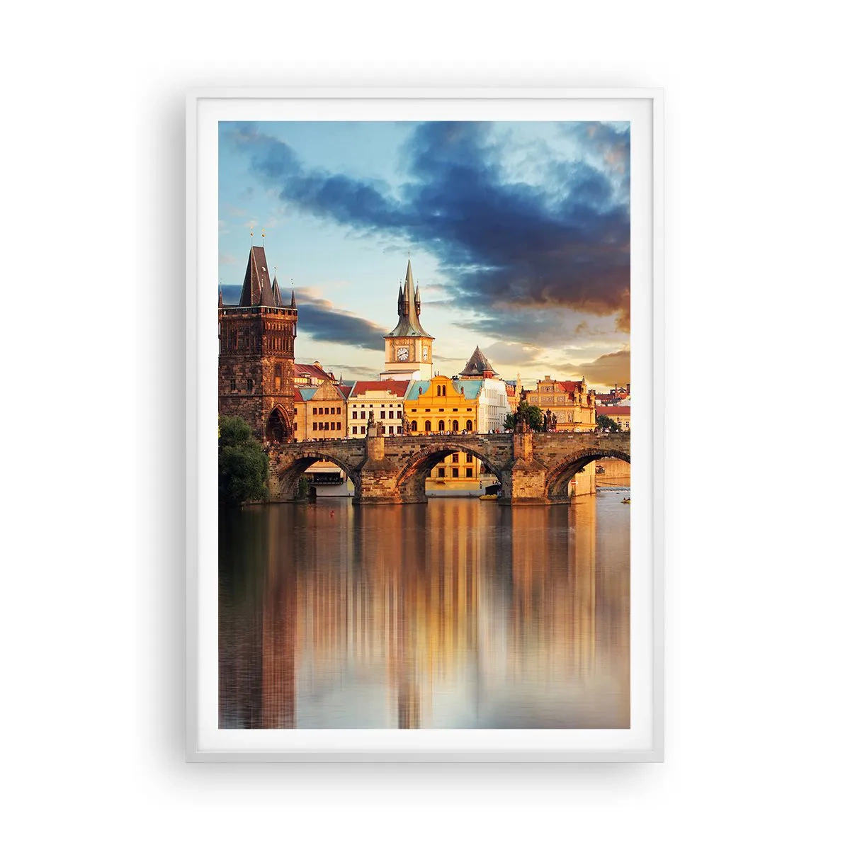 Poster in white frmae - Beautiful Prague - 70x100 cm