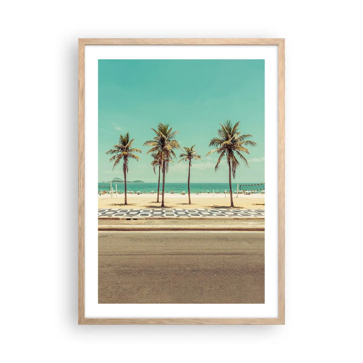 Poster in light oak frame - By the Beach - 50x70 cm