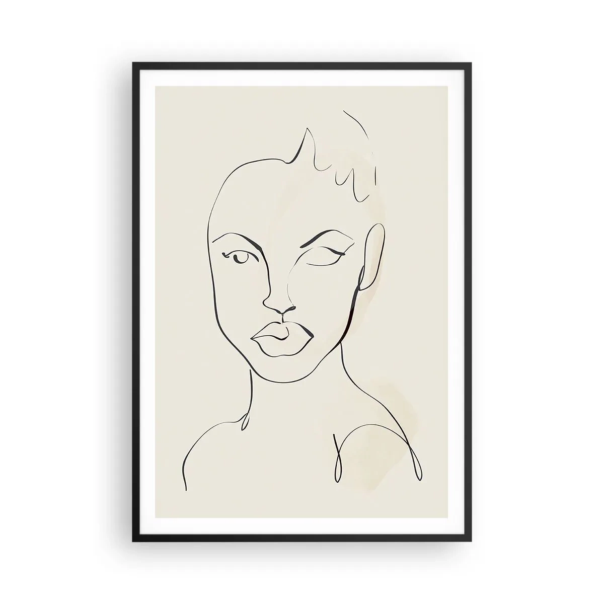 Poster in black frame - Outline of Sensuality - 70x100 cm