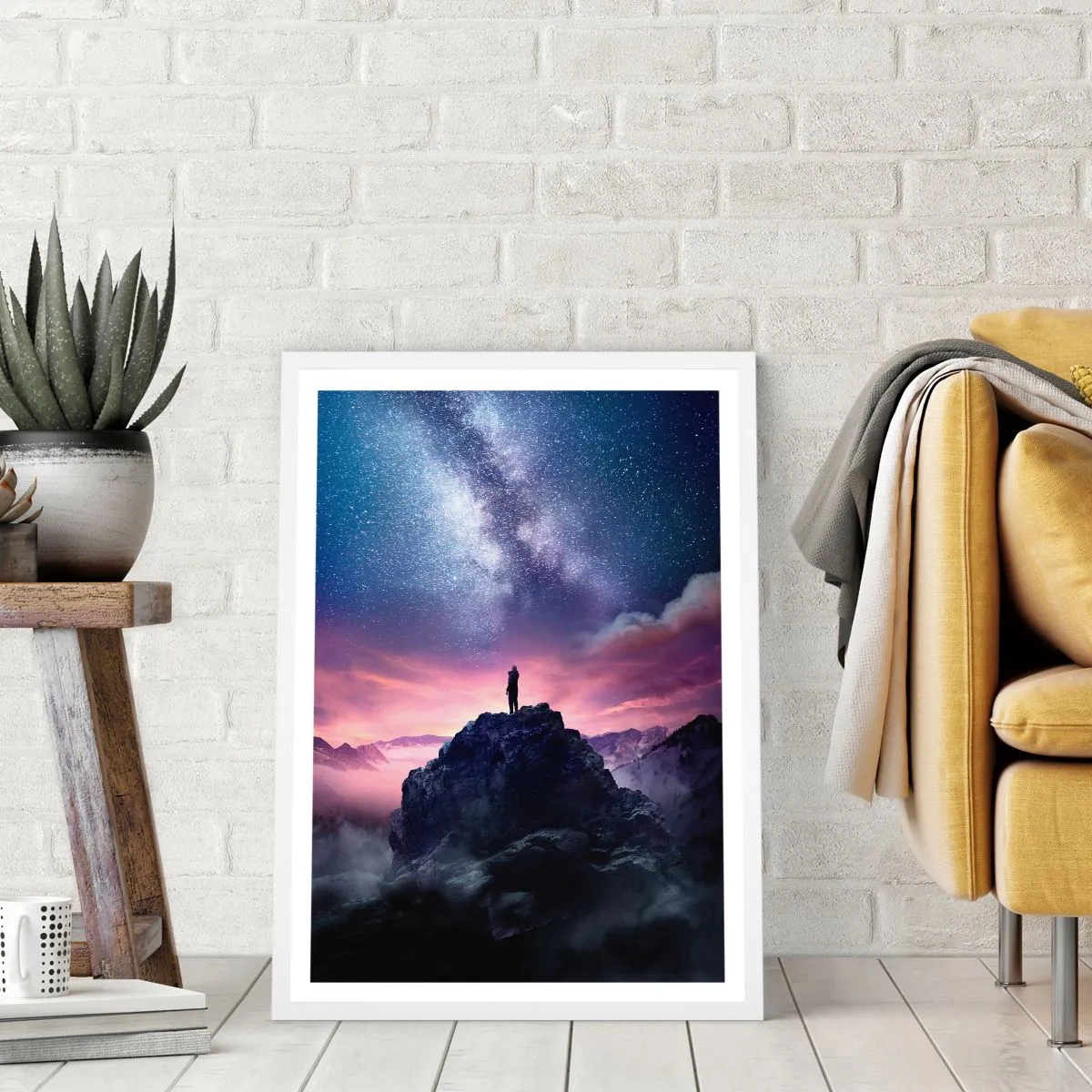 Poster in white frmae - And He Smelled Life - 70x100 cm