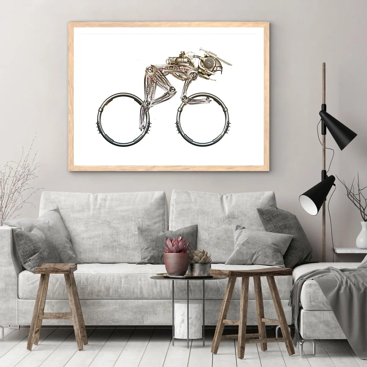 Poster in light oak frame - Wonderful Machinery - 91x61 cm