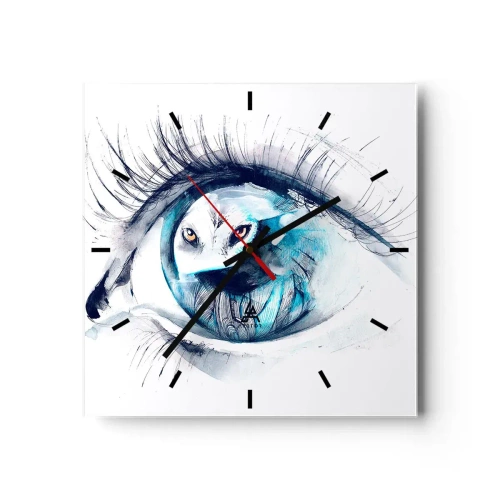 Wall clock - Clock on glass - Eye to Eye with Wilderness - 30x30 cm