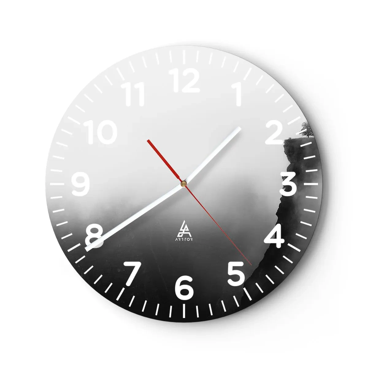 Wall clock - Clock on glass - On the Edge of the World - 30x30 cm