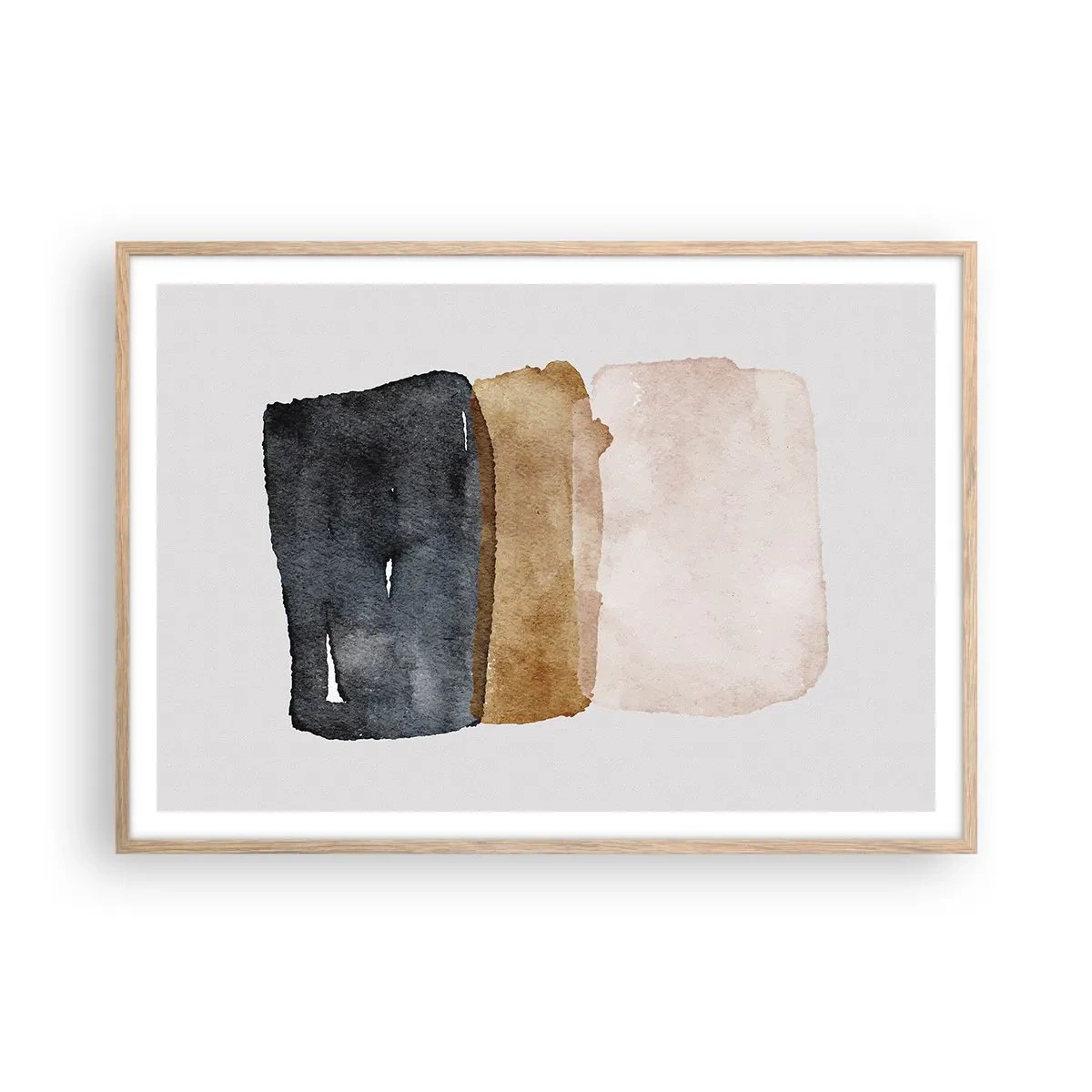 Poster in light oak frame - Composition of the Colours of the Soil - 100x70 cm