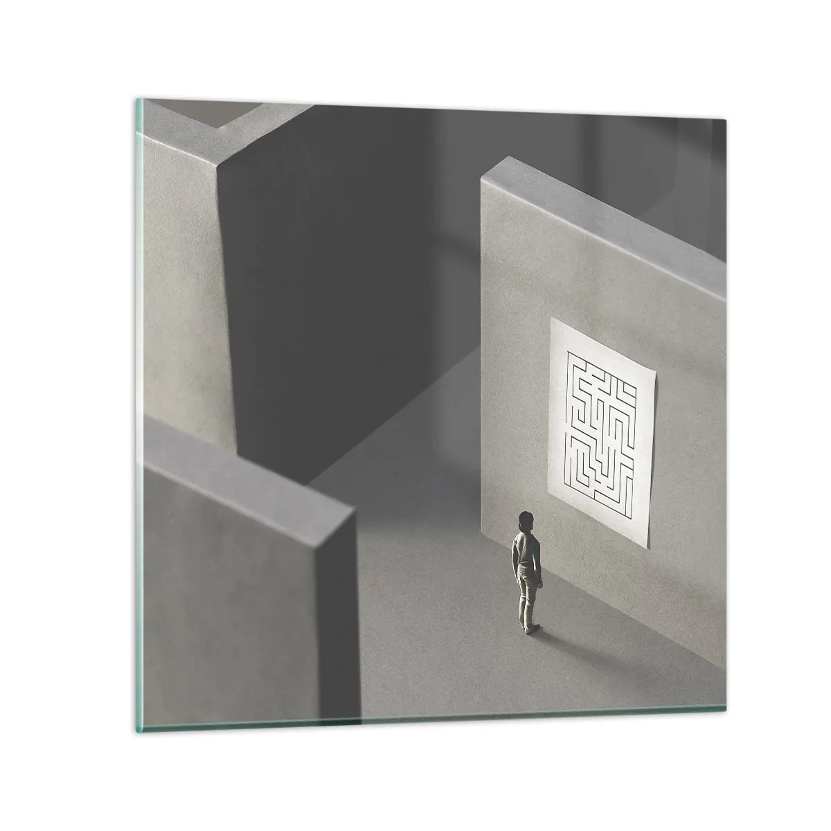 Glass picture - But Where Am I? - 60x60 cm