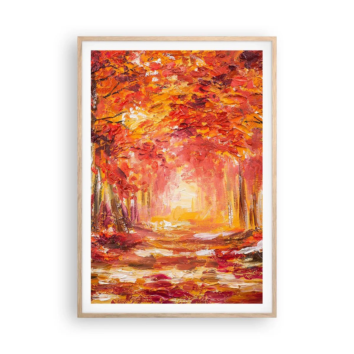 Poster in light oak frame - Copper Forest - 70x100 cm