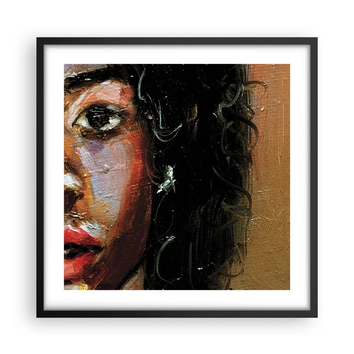 Poster in black frame - Black and Shine - 50x50 cm