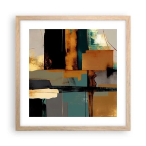 Poster in light oak frame - Abstract - Light and Shadow - 40x40 cm