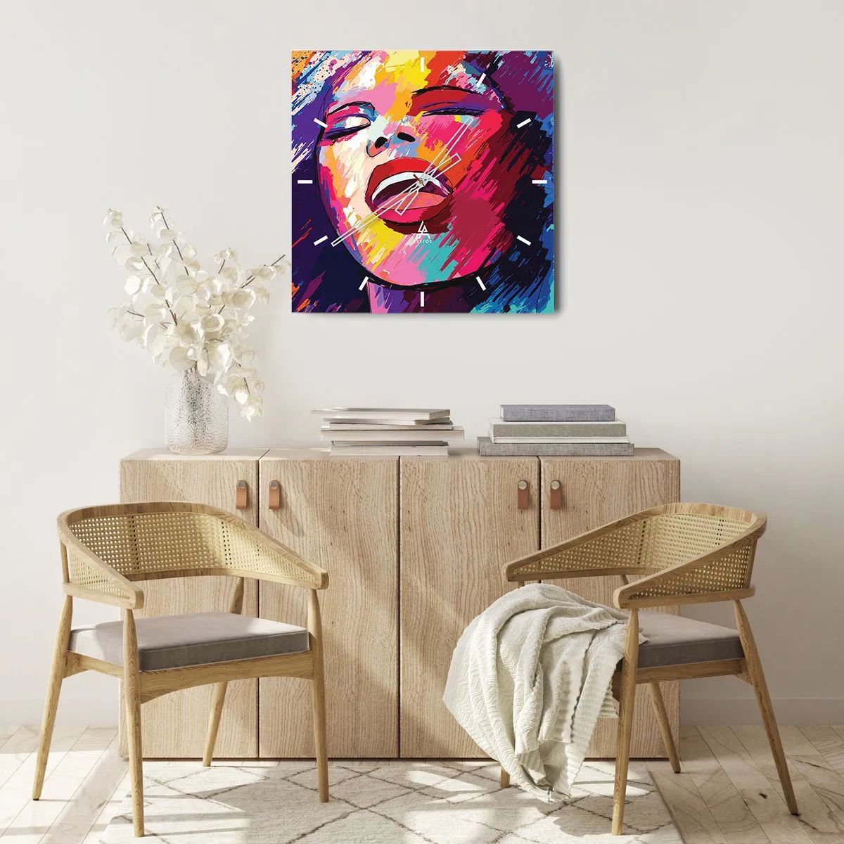 Wall clock - Clock on glass - Sing Your Life Away - 30x30 cm