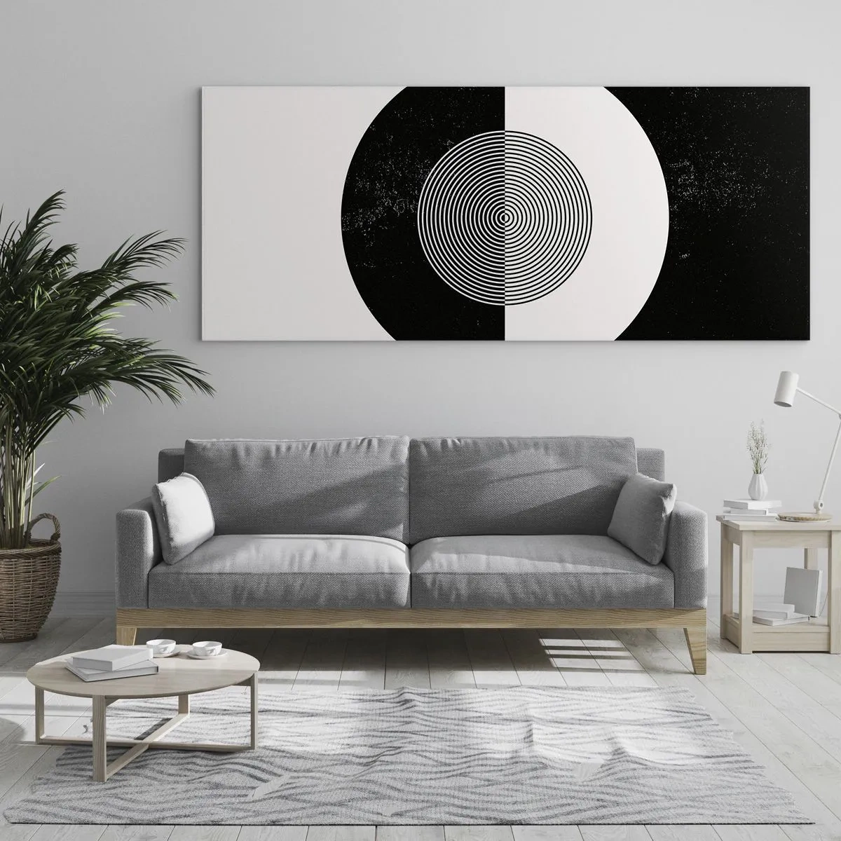 Glass picture - Harmony in Black and White - 90x30 cm