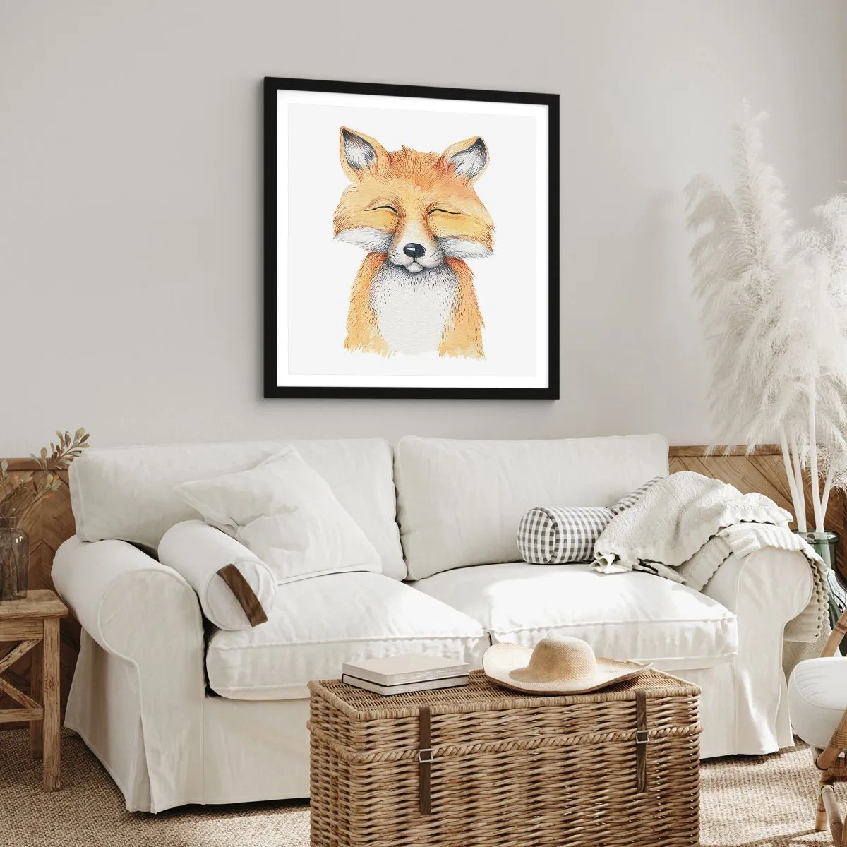 Poster in black frame - Fox Moods - 50x50 cm
