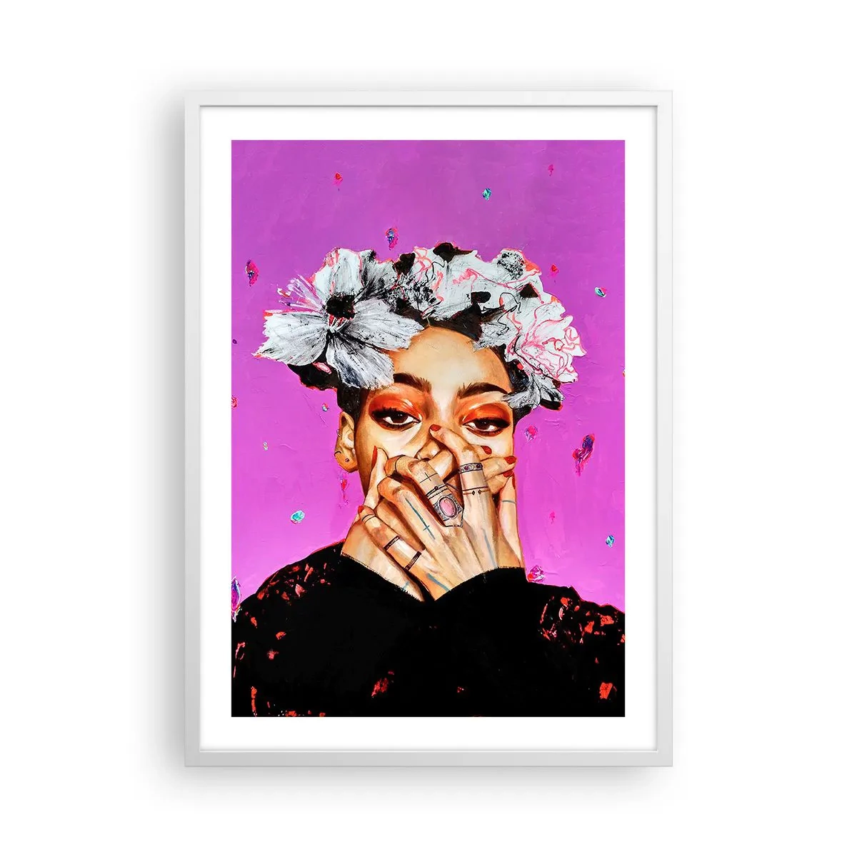 Poster in white frmae - A Bit Crazy - 50x70 cm