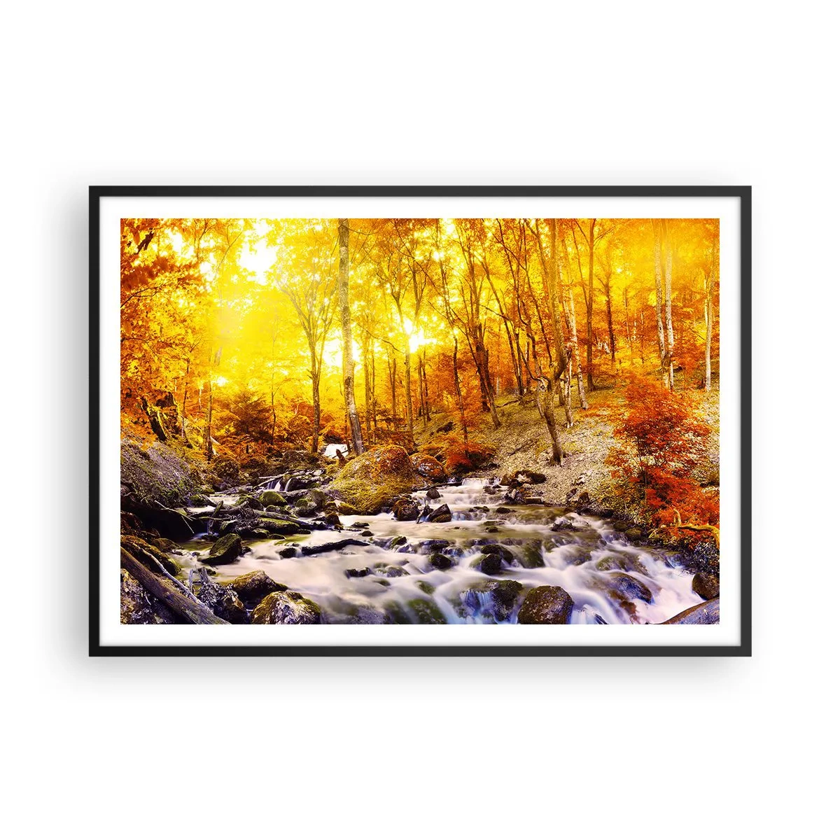 Poster in black frame - Stones Set in Gold and Platinum - 100x70 cm