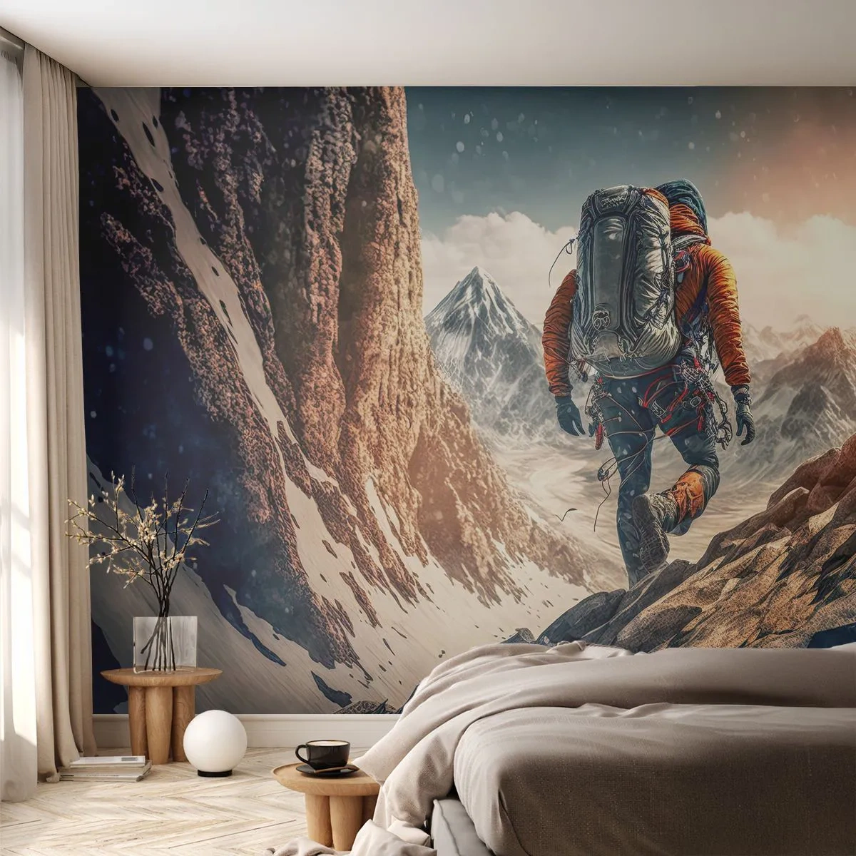 Photo Wallpaper Premium Canvas - Lonely Warrior - Alps, Climbing, Mountains - 350x256 cm