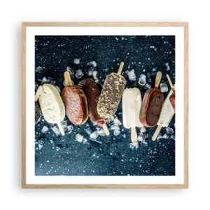 Poster in light oak frame - Taste of the Hot Summer - 60x60 cm
