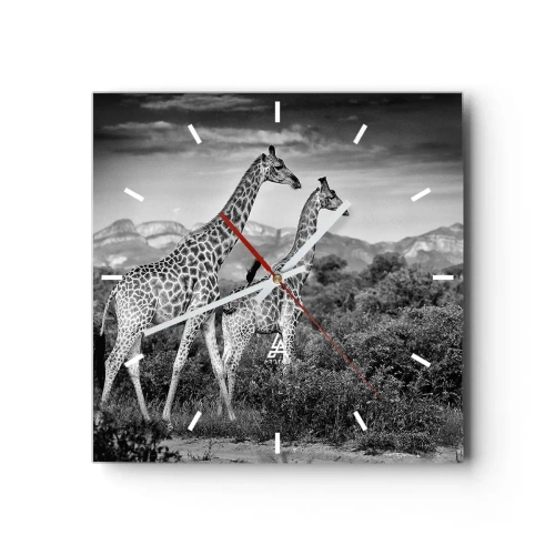 Wall clock - Clock on glass - Higher Spheres in Africa - 30x30 cm