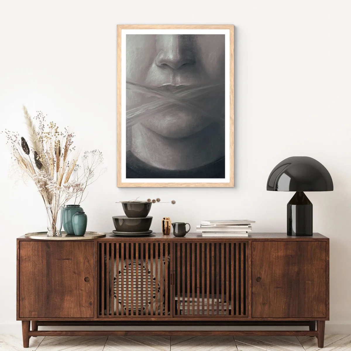 Poster in light oak frame - Not a Word - 40x50 cm