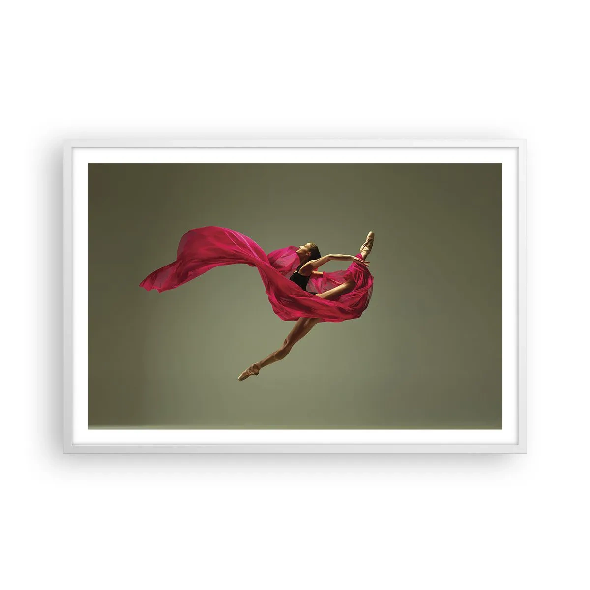 Poster in white frmae - Dancing Flame - 91x61 cm