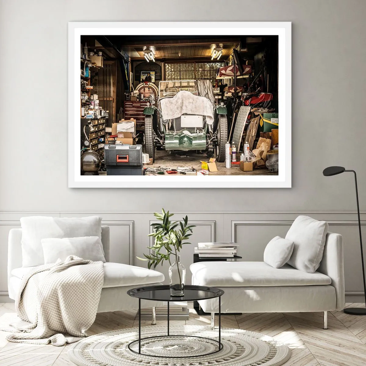 Poster in white frmae - Back to the Past - 91x61 cm