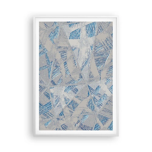 Poster in white frmae - In Blue and Grey Maze - 70x100 cm