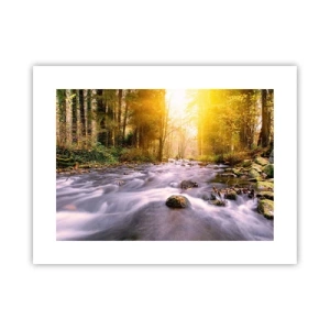 Poster - Malachite in Silver and Gold Setting - 40x30 cm